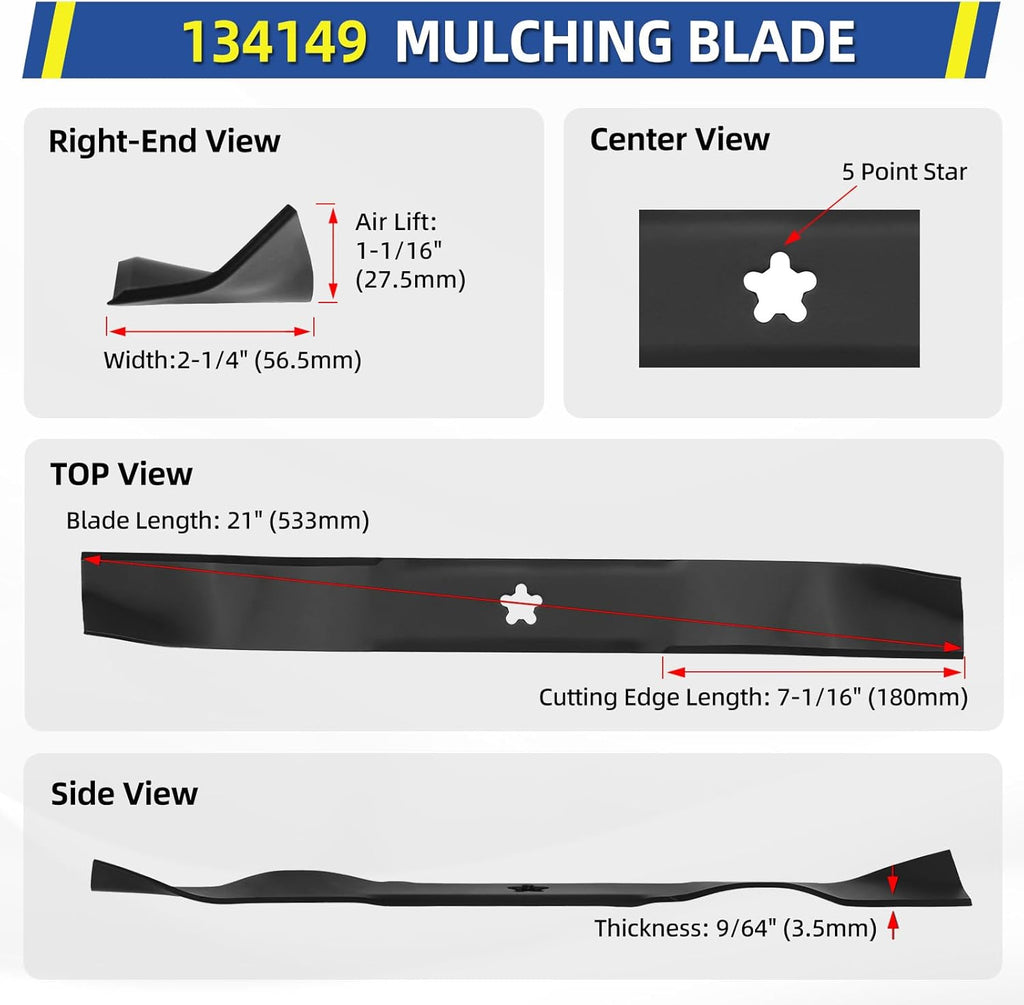 532134149 422719 Mower Blades for Craftsman 42 inch Deck Mower, Fits Craftsman Riding Mower LT1000 LT2000 with