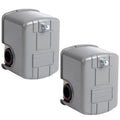 Pressure Switch for Well Pump, 30-50PSI, Adjustable Differential, 1/4" NPT, Automatic, Grey 2 Pack