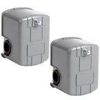 Pressure Switch for Well Pump, 30-50PSI, Adjustable Differential, 1/4" NPT, Automatic, Grey 2 Pack