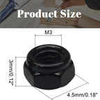 PHITUODA M3 Hex Lock Nuts, M3 x 0.5mm, 50Pcs