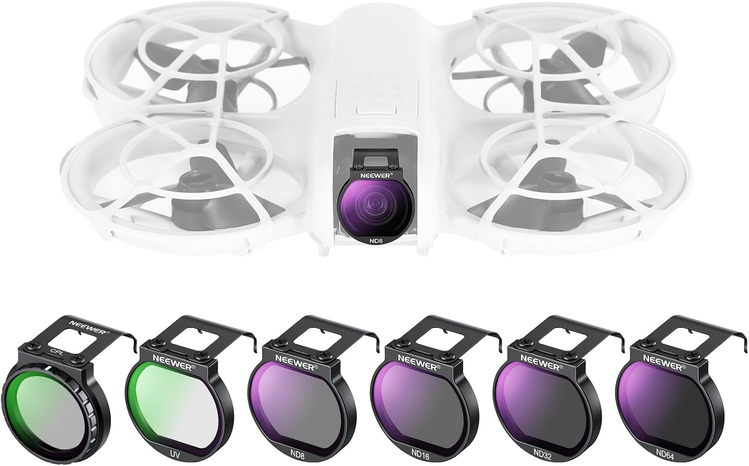 ND Filter Set Compatible with DJI NEO, 6 Pack ND8/ND16/ND32/ND64/CPL/UV Neutral Density Circular Polarizer Drone