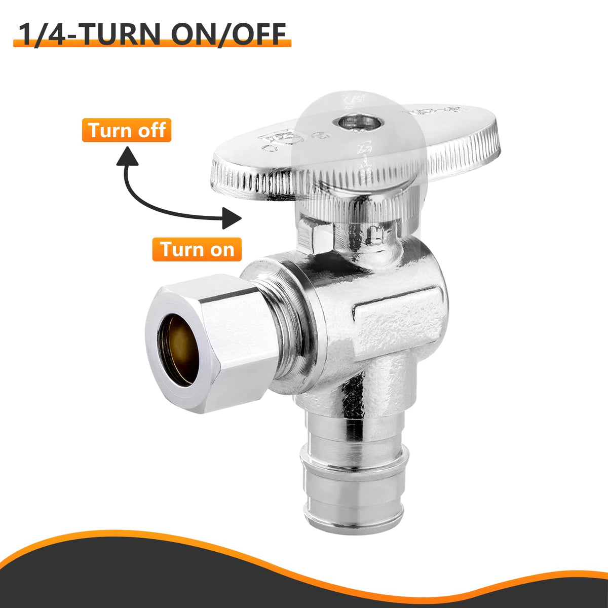 10PC HeSun 1/2" PEX-A x 3/8" OD Comp Angle Stop Valve(VALVE094-10)