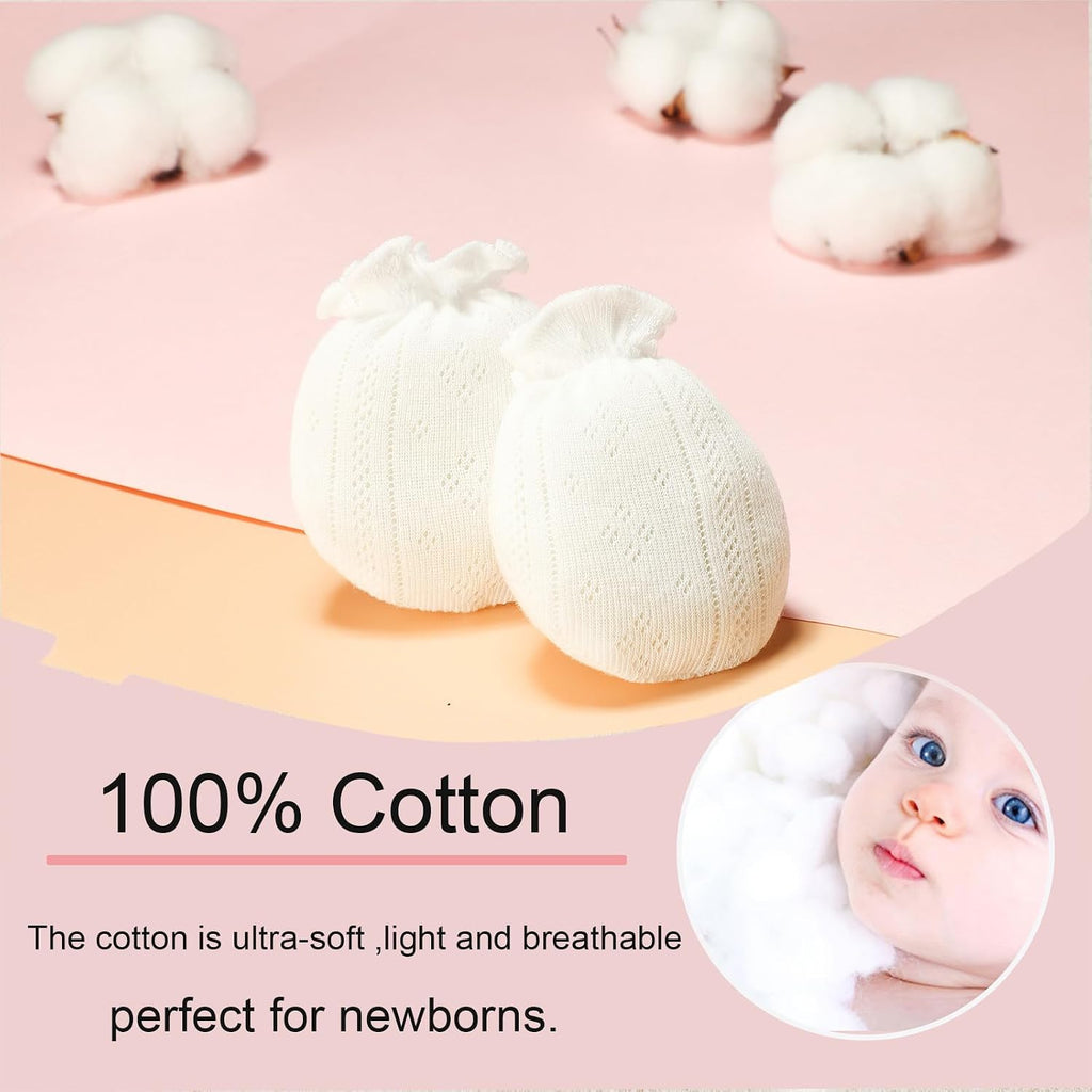Baby Mittens Newborn Girl 0-6 Months No Scratch Ruffle Mesh 5-Pack