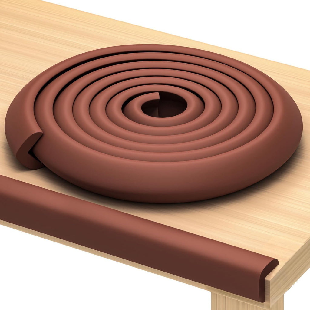 Furniture Edge Guards 8ft Protective Foam Cushion, Brown