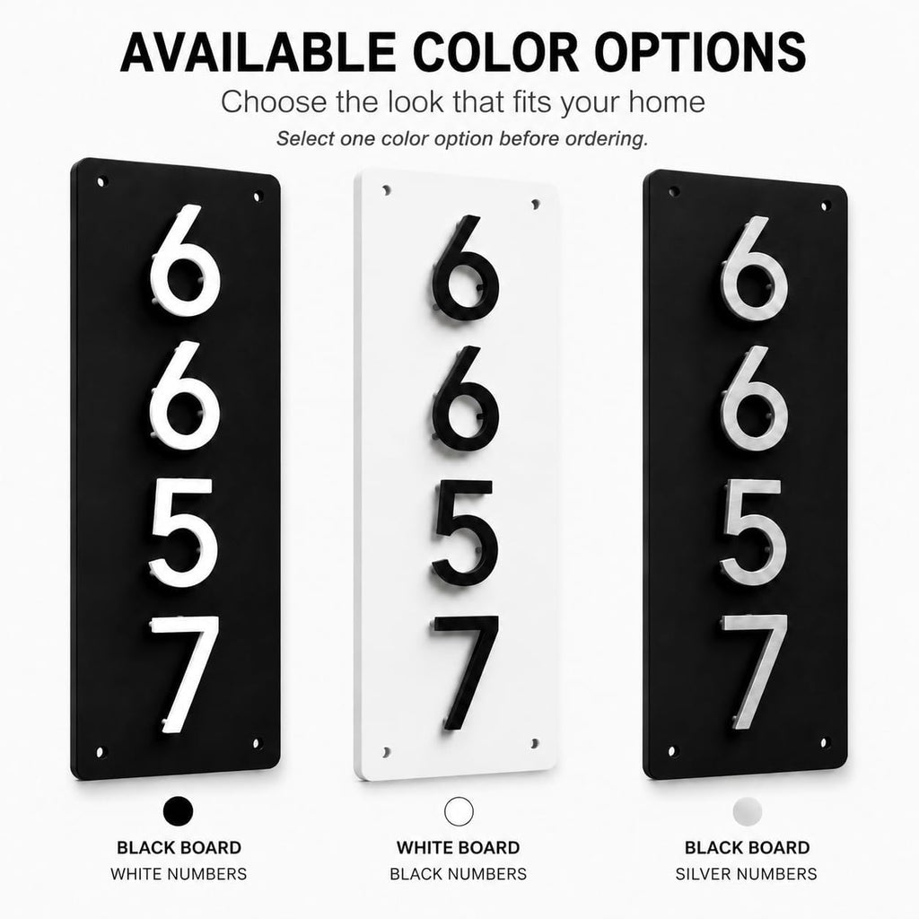 Custom House Numbers for Outside, Modern Address Plaque for House | 5in 3D Floating Numbers, 10mm Back Plate