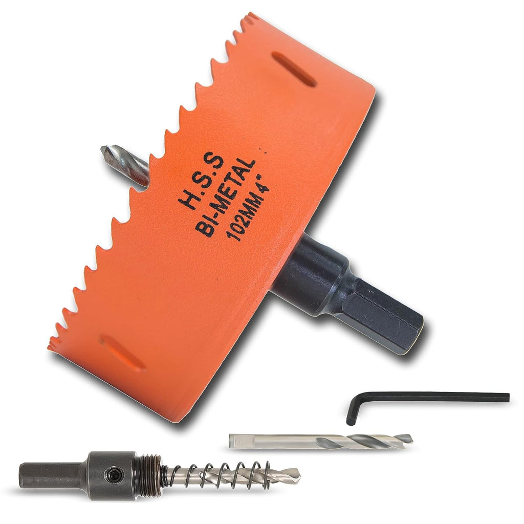 4 inch Hole Saw for Wood, Metal, Plastic & Drywall, with Arbor