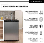 KC3000TRIP Full Size Triple Tap Kegerator with Digital Display - Black