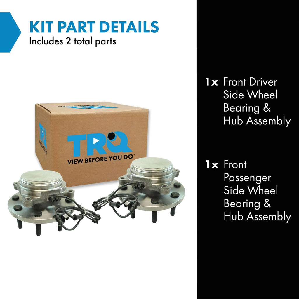 TRQ 2 Piece Front Wheel Bearing & Hub Assembly Set
