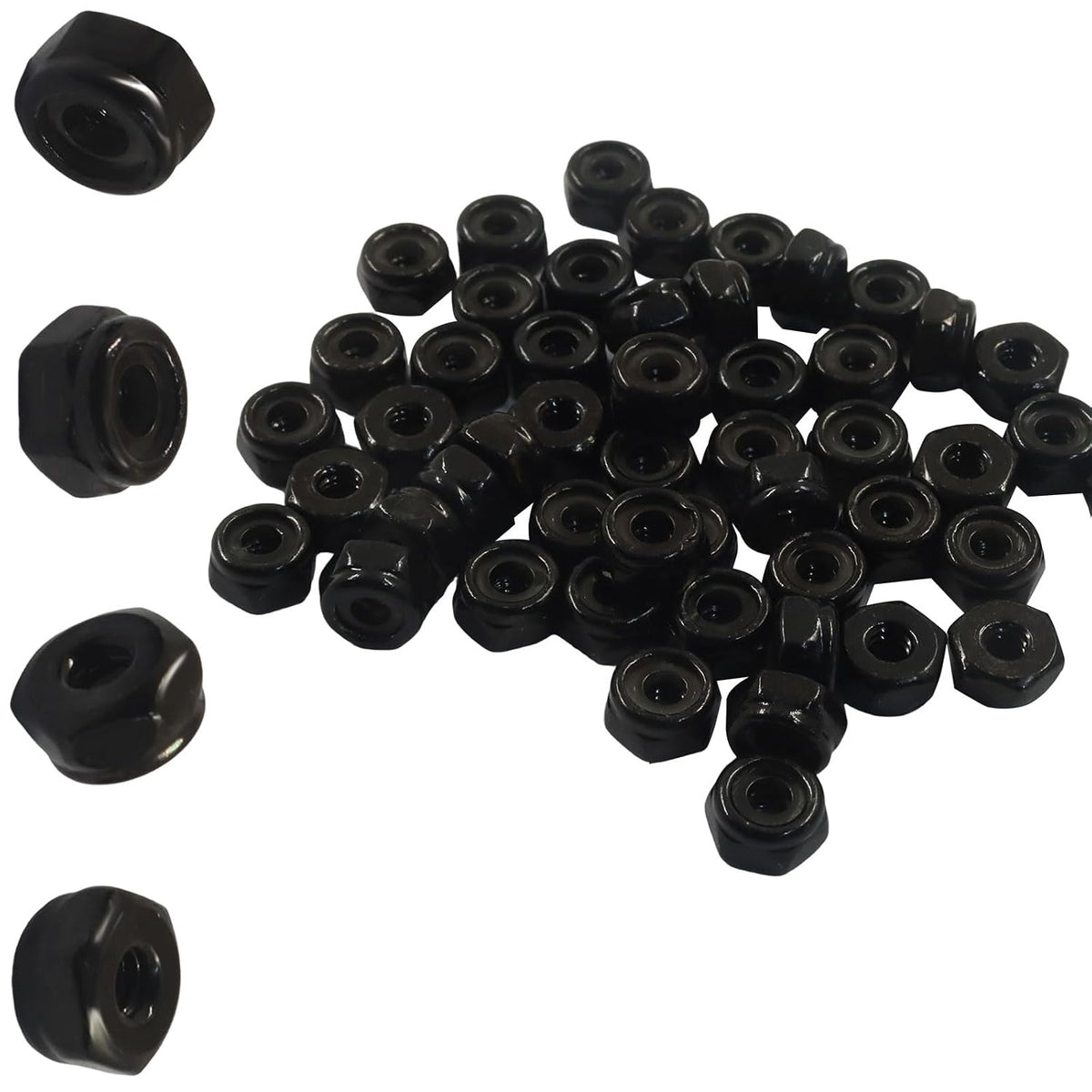 50 Pack #6-32 Nylon Insert Hex Lock Nuts, 304 Stainless Steel