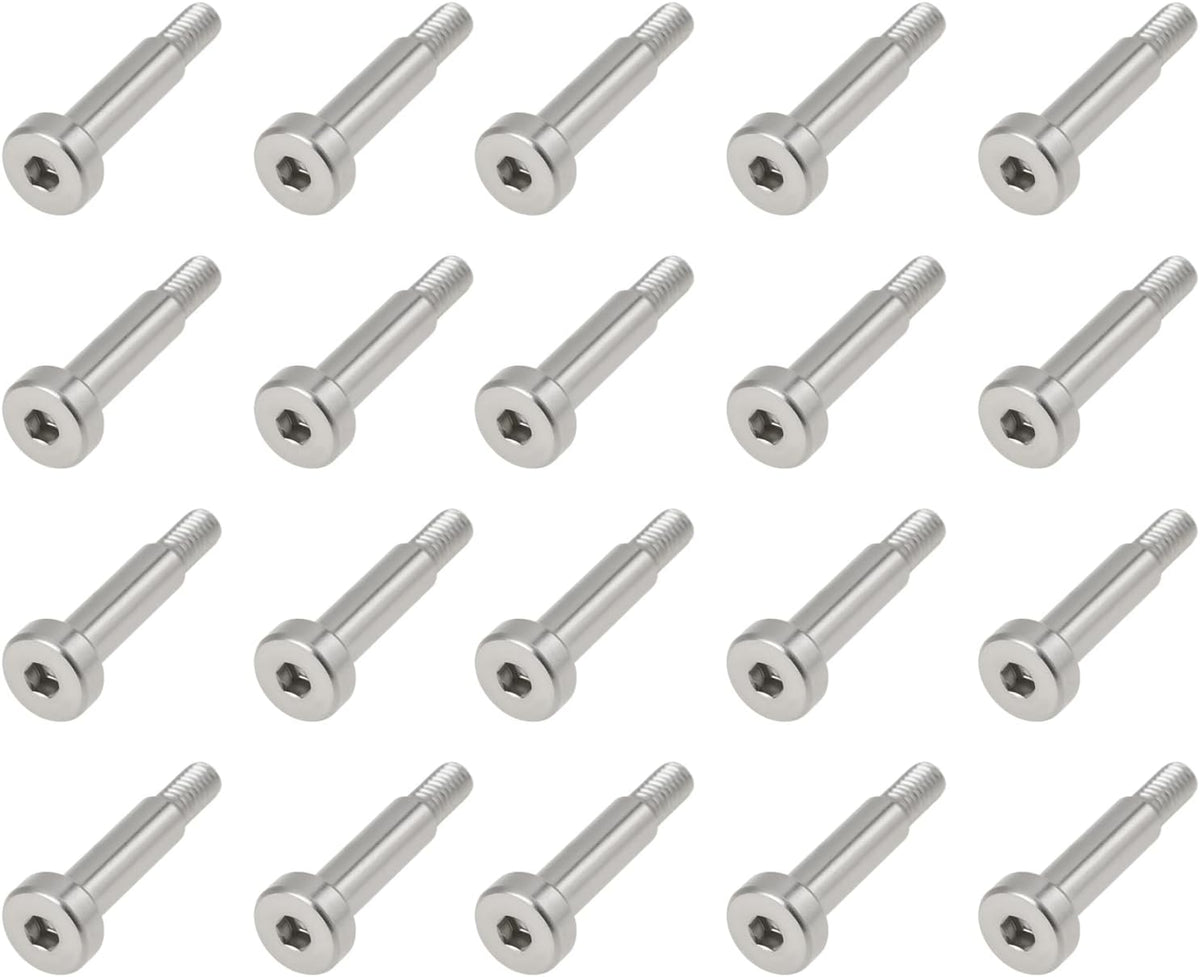 20PCS Shoulder Bolts 304 Stainless Steel 5mm Shoulder Dia 16mm Shoulder Length M4 Thread for Machinery and Textile Equipment