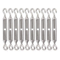 Turnbuckle Lsqurel 10PCS 304 Stainless Steel Turnbuckle Hook and Eye Heavy Duty M4 M6 M8 M10 Tensioner Adjustable