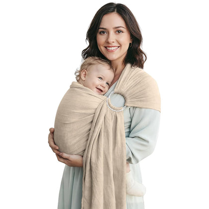 Baby Ring Sling Wrap, Lightweight Baby Carrier Sling Toddler Sling, Cotton Infants Wraps Carrier (7-35 lbs) for