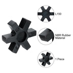 uxcell 6pcs L150 Jaw Coupling Insert, Flexible Solid Type NBR Rubber Jaw Coupling Center Inserts for L Jaw Coupling L-Jaw Coupler Set, Black