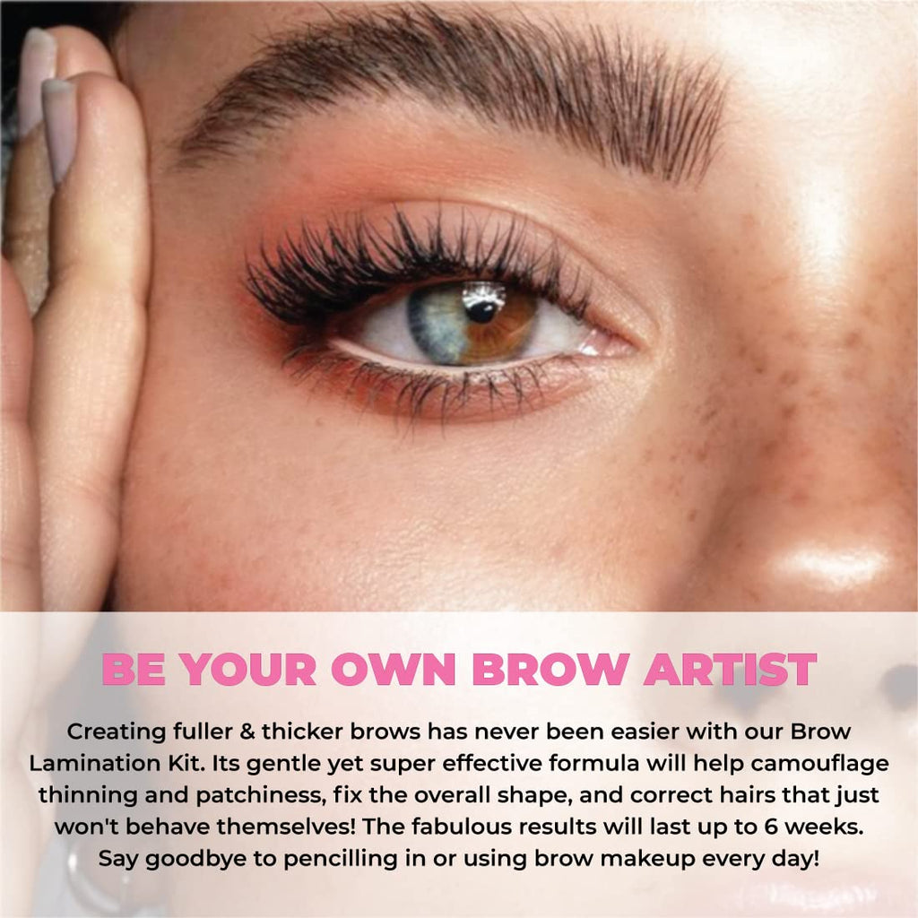 Brow Lamination Kit | Professional Eyebrow Lamination with Keratin | DIY Brow Lift Kit | Fuller, Thicker Brows for 6