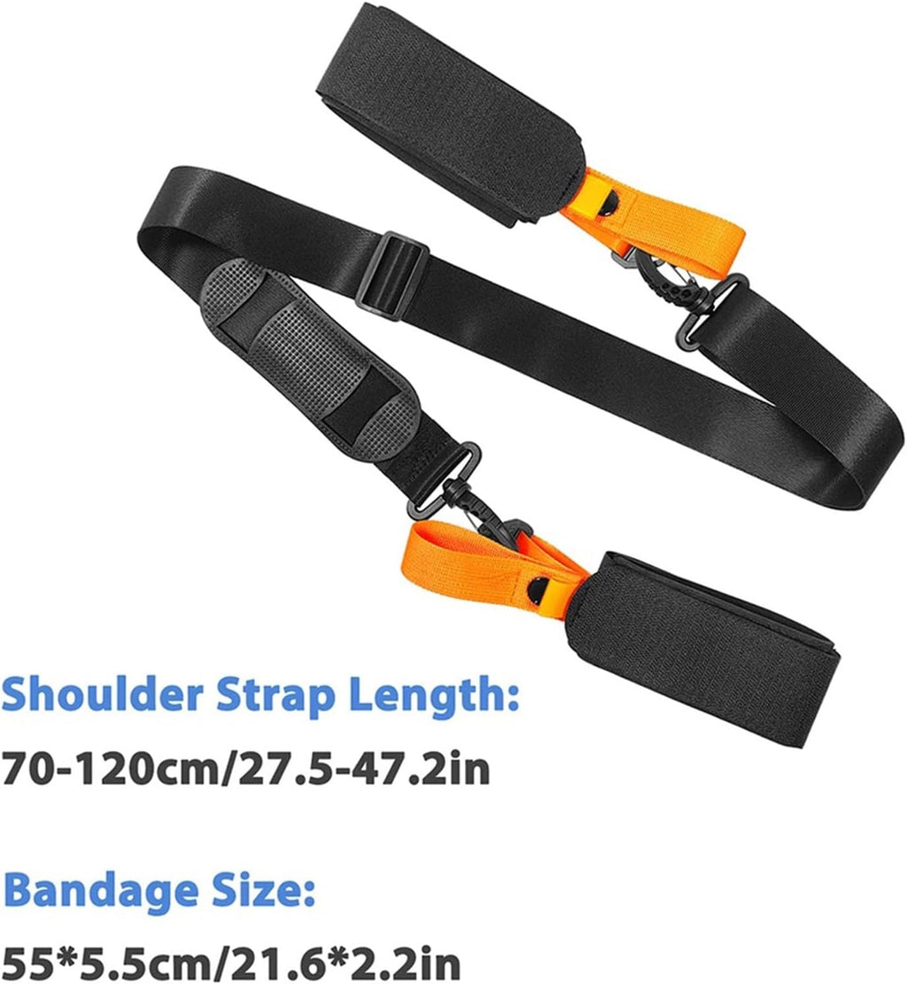 Easy Ski Sleds Transport Strap Attachments for Skis Snowboards Adjustable Shoulder Strap Winter Sports Equipment