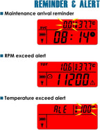 Runleader Digital Tach Hour Meter Engine Temperature Gauge RL-HM035A-TS002