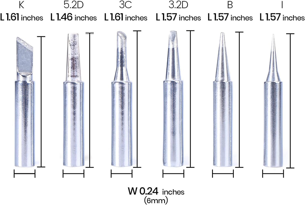 902 Series Soldering Iron Tips 6-Piece Set for 926LED V1 ONLY