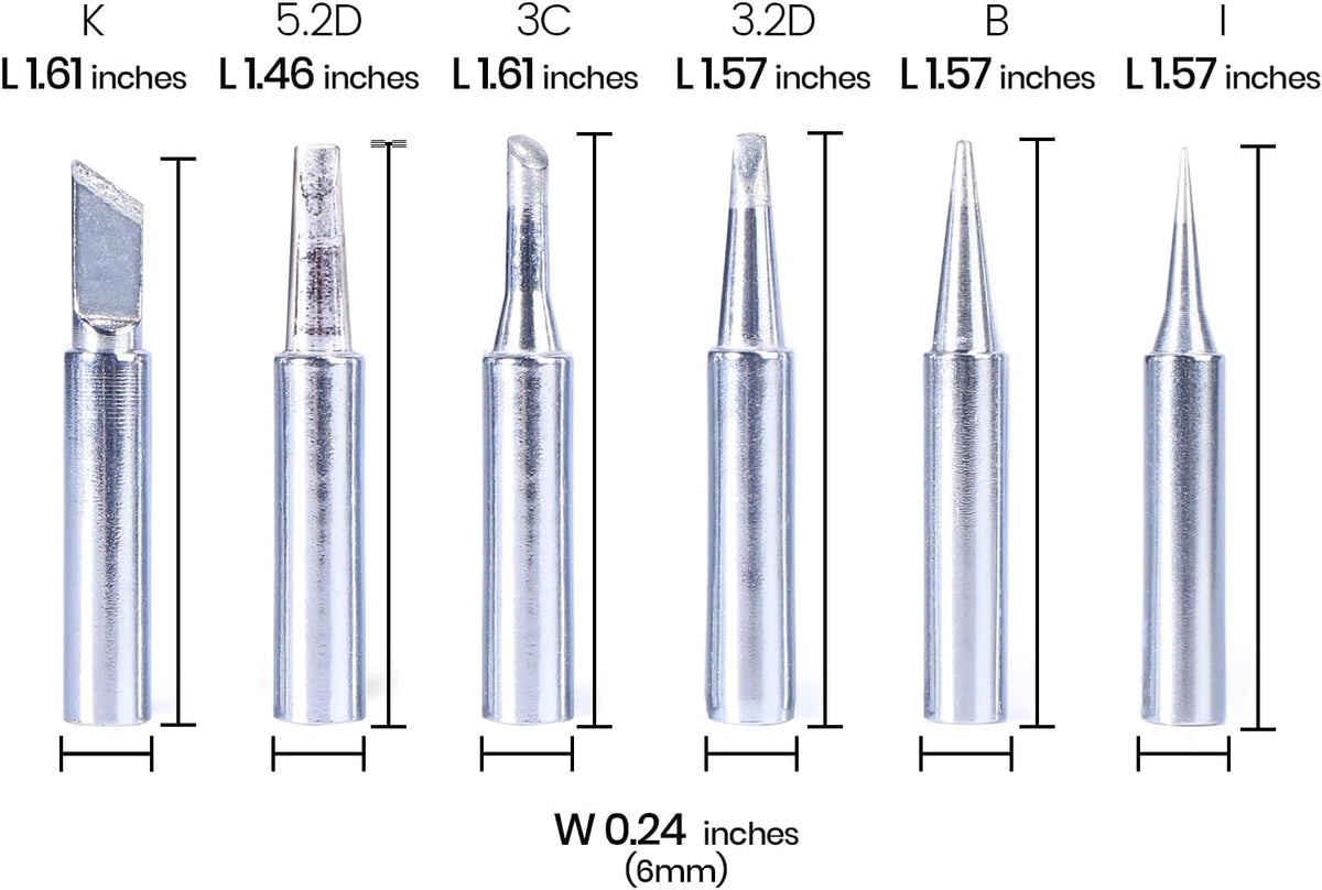 902 Series Soldering Iron Tips 6-Piece Set for 926LED V1 ONLY