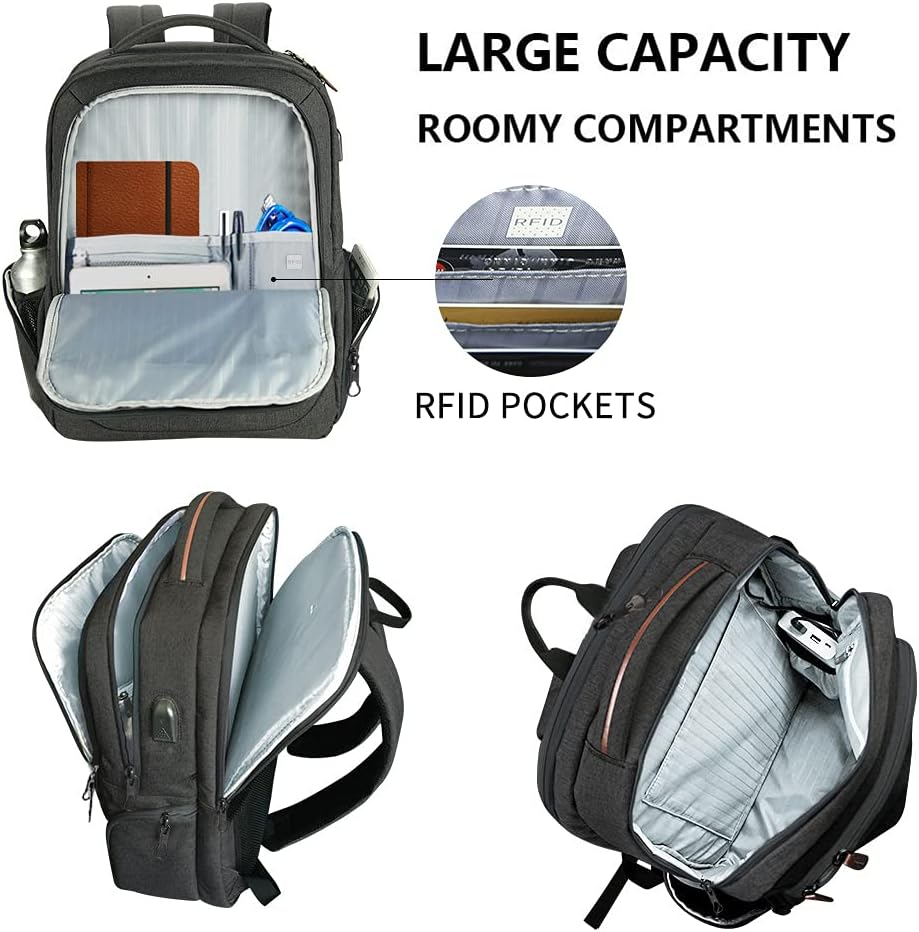 Laptop Backpack Large Computer Backpack Fits up to 17.3 Inch Laptop with USB Charging Port Water-Repellent Travel