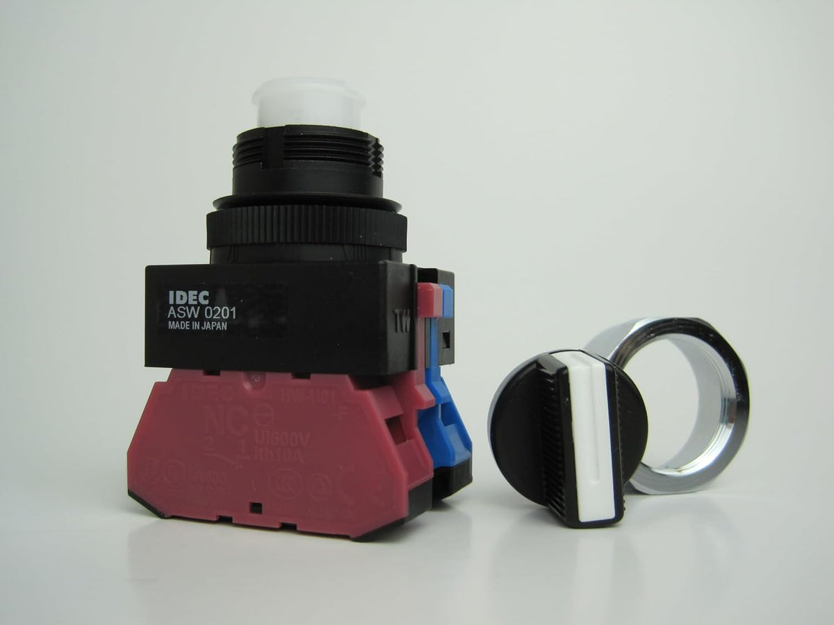 IDEC ASW211 1 NO - 1 NC Contacts, 2 Position, 22 MM Diameter, KNOB Operator, MAINTAINED, SELECTOR Switch, TW Series