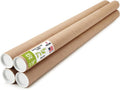 3" x 42" Made in USA Kraft Paper Mailing Tube, 4 Tubes, 8 Caps