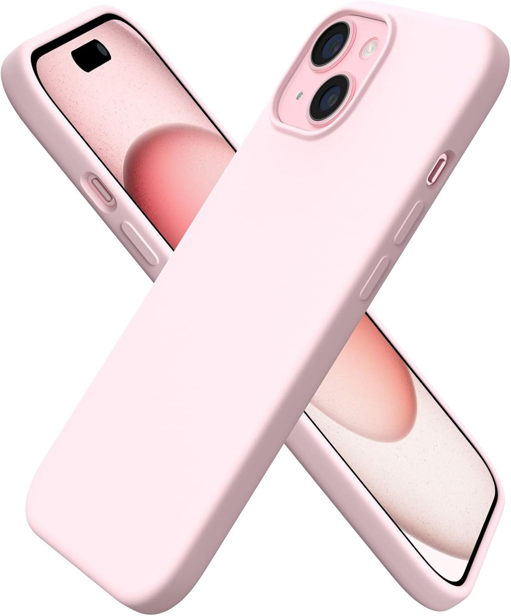 Compatible with iPhone 15 Case 6.1, Slim Liquid Silicone 3 Layers Full Covered Soft Gel Rubber Phone Case