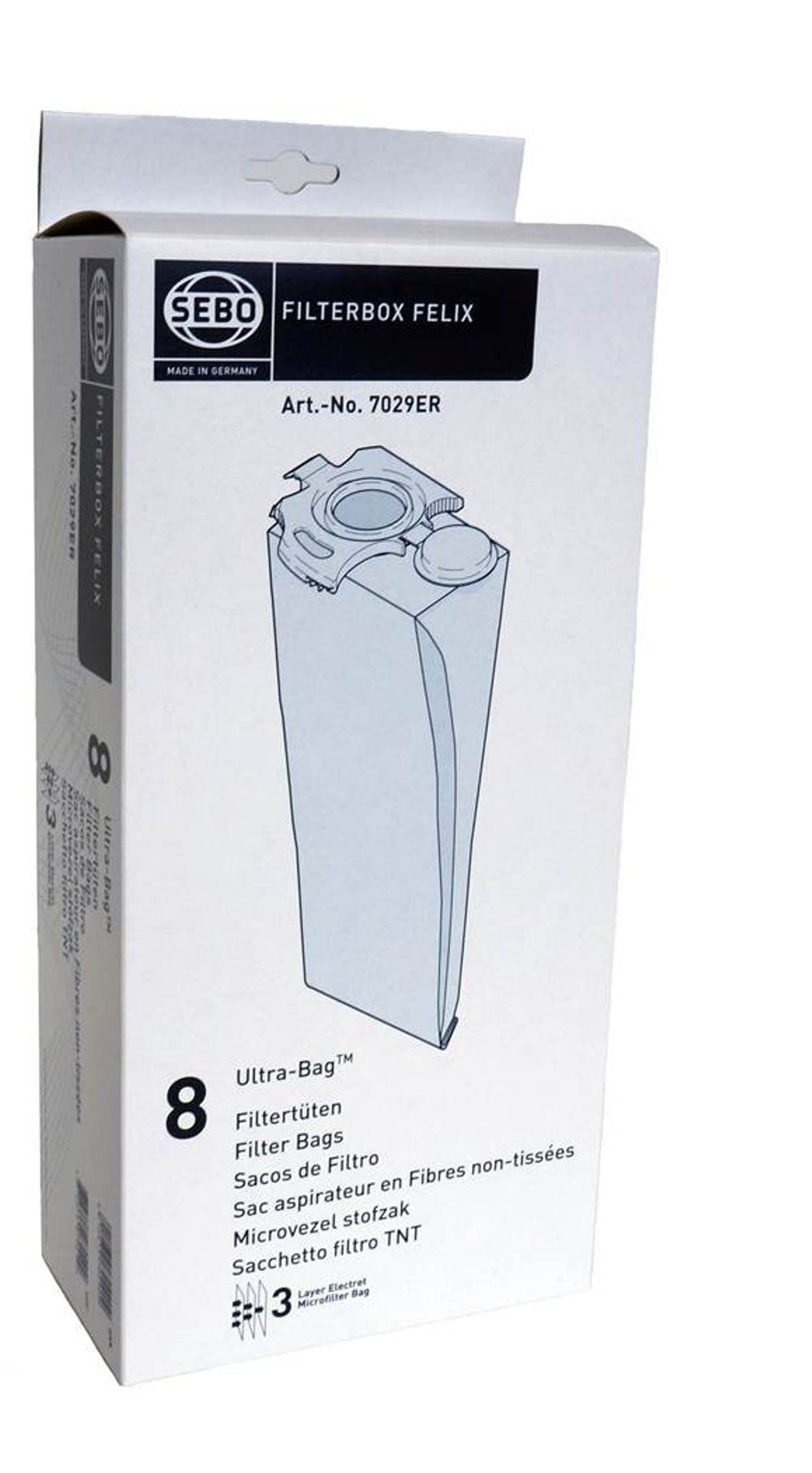 SEBO 7029ER Filterbox for Felix Vacuum,8 Pack