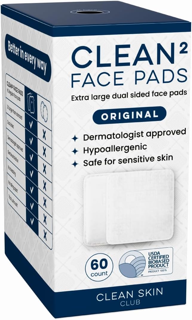 Clean² Pads 2.0 [NEW & Improved Edges] Guaranteed Not to Shed & Tear Face Pads, Unique Triple Layers, Textured &
