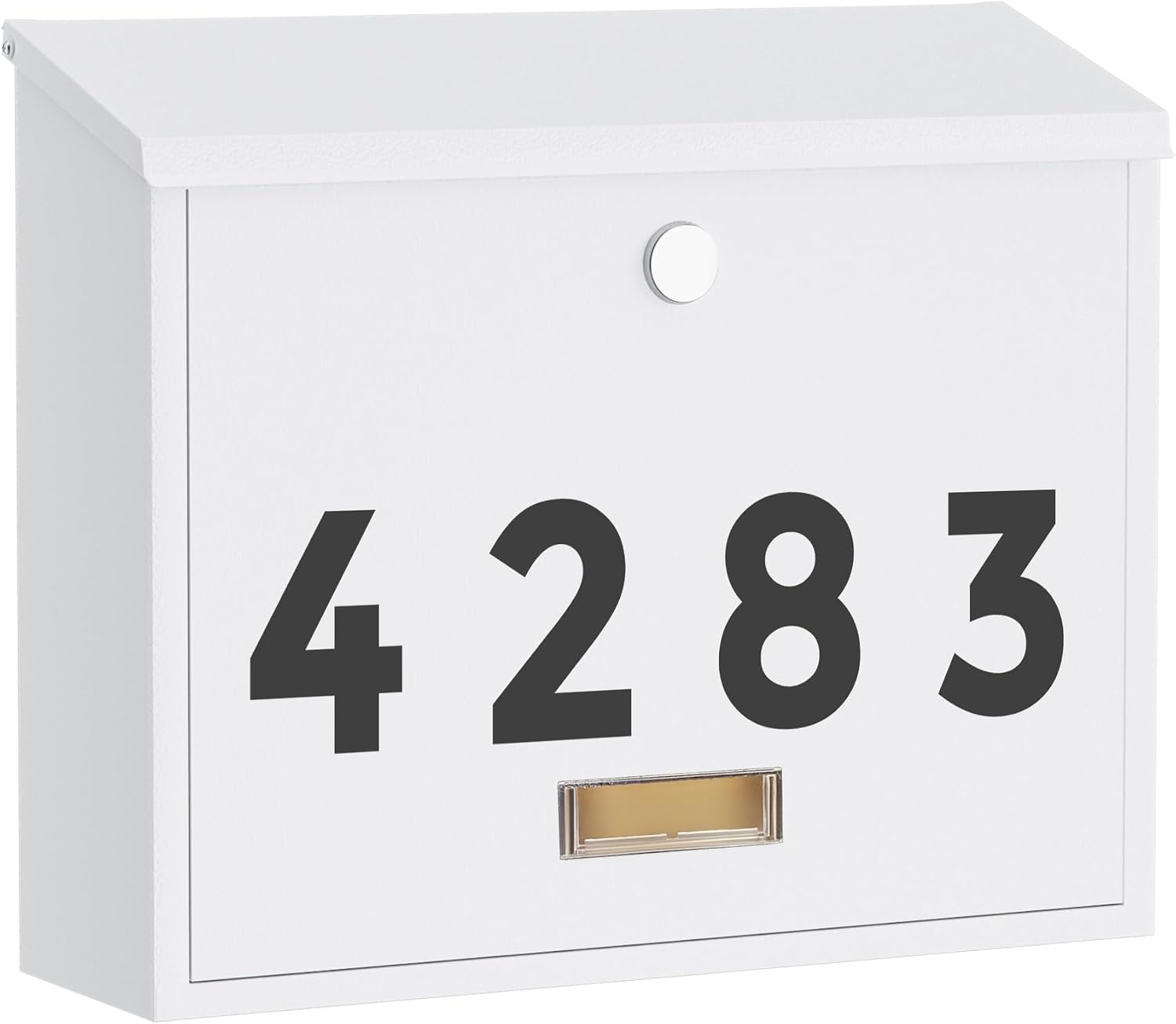 Locking Wall-Mount Mailbox for Outside, with 4 Keys, Galvanized Steel Rustproof Metal Postbox, 4" Dx13.8 Wx11.2 H