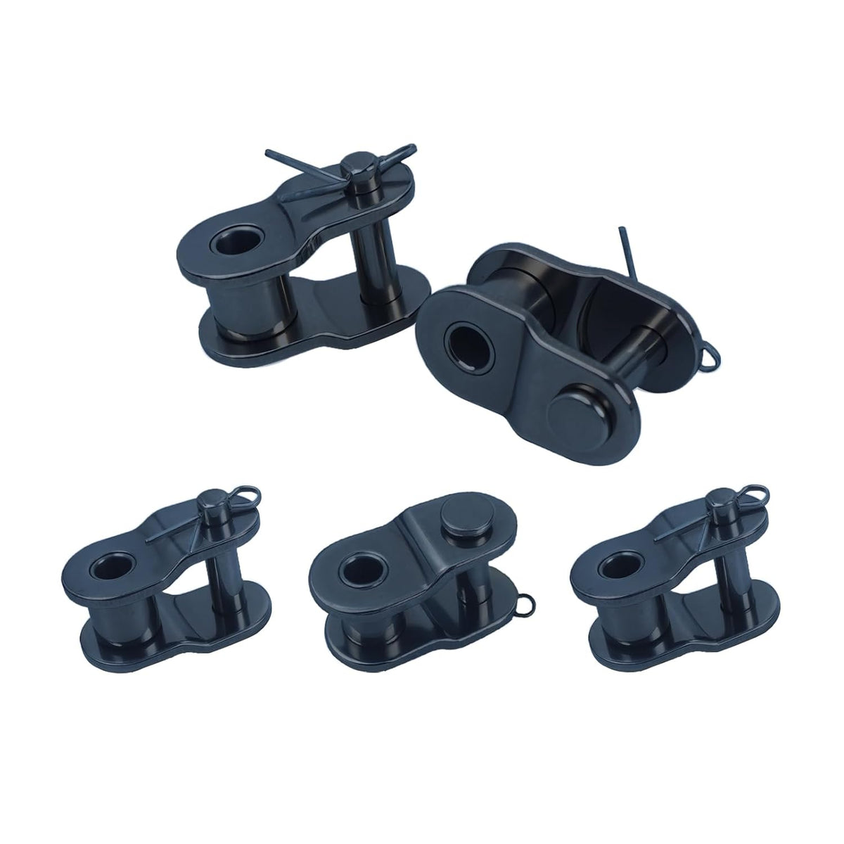 #50 Roller Chain Offset Half Link - 5/8" Pitch, ANSI-Compatible, Carbon Steel, 5-Pack for Chain Length Adjustment & Repairs