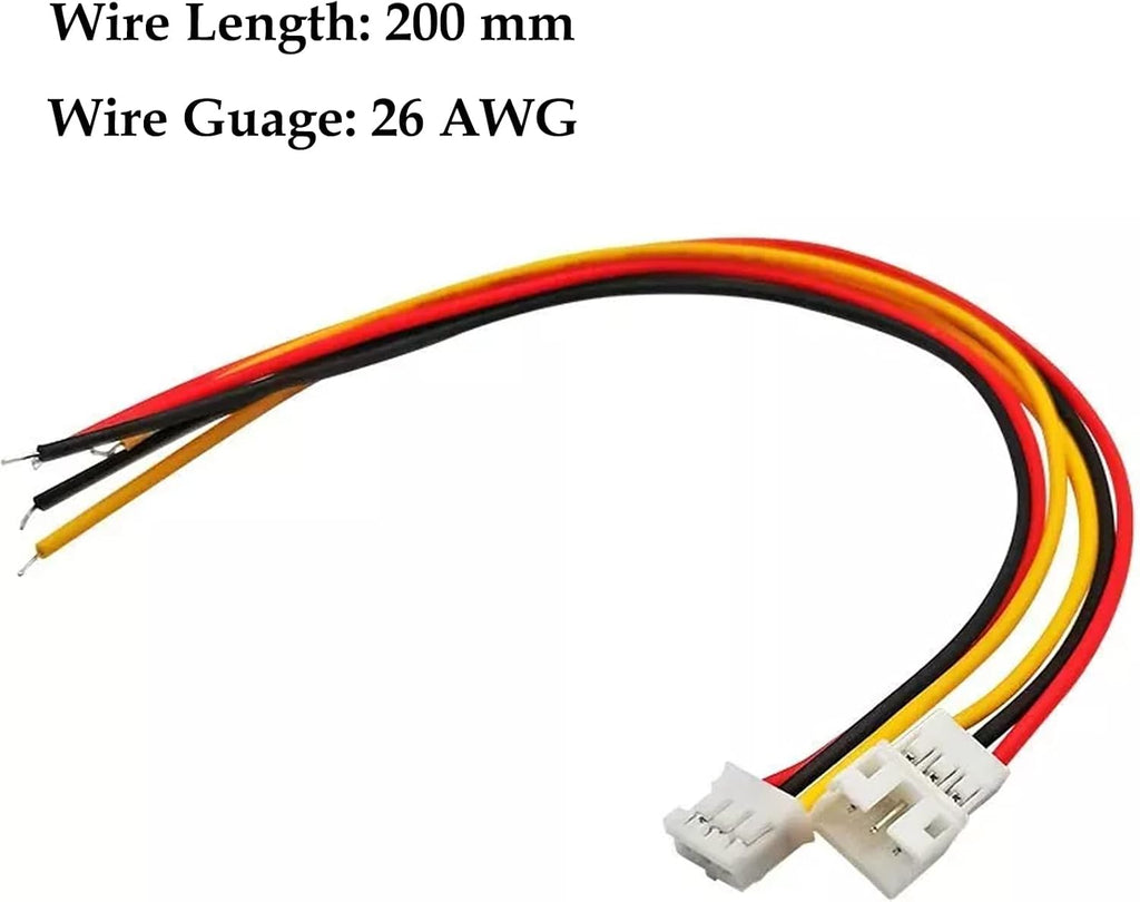 JST PH 2.0mm 4 Pin Connector, 20 PCS Male Plug and 20 PCS Female Socket, Micro Wire Connectors with 150mm Extension Cable AWG 26