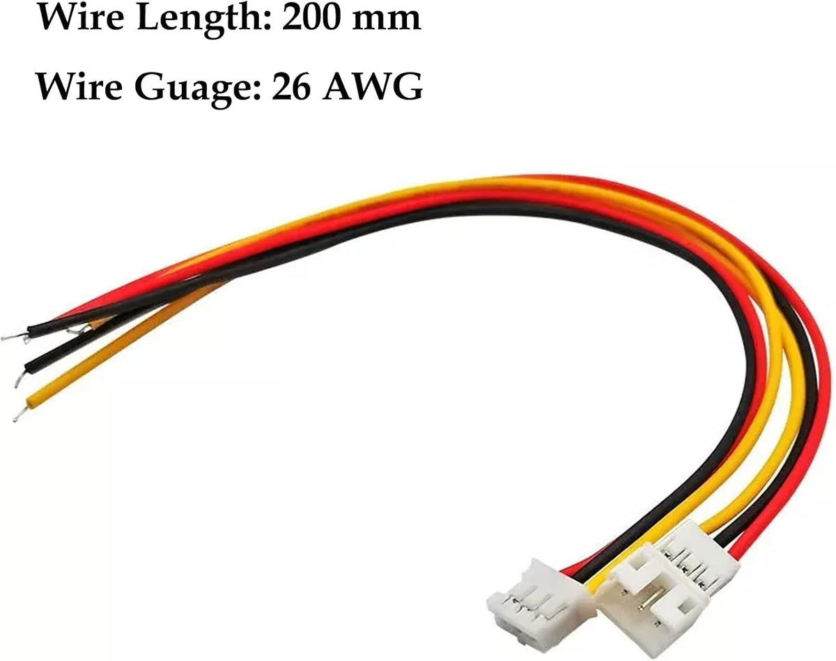 JST PH 2.0mm 4 Pin Connector, 20 PCS Male Plug and 20 PCS Female Socket, Micro Wire Connectors with 150mm Extension Cable AWG 26