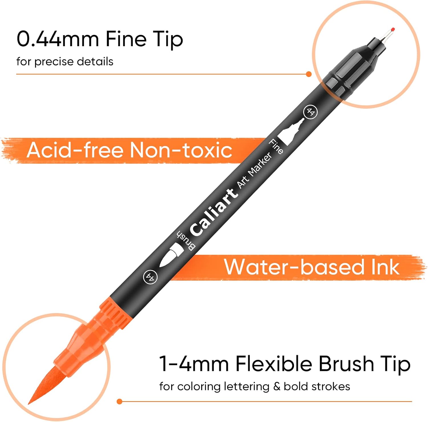 34 Double Tip Brush Pens Art Markers, Artist Fine & Brush Markers for Adult Coloring Books Journaling Calligraphy