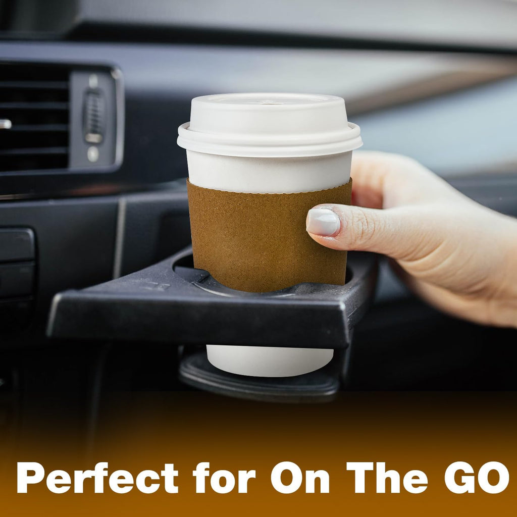 100 Pack 12 oz Leak-Proof Coffee Cups with Lids and Sleeves