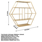 4ft Large Gold Metal Hexagonal Cake Dessert Display Stand, Wedding Arch Backdrop, Balloons Rack, Modern Bookcase