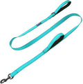 Double Handle Traffic Dog Leash - Reflective, Donates to Dog Rescue (Teal, 6 FT)