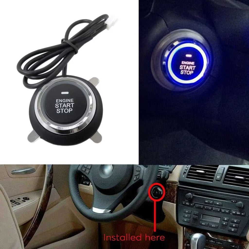 BLUE ELF Universal Car Ignition Switch 12V RFID Engine Start Push Button Keyless Entry Starter Kit, US Quick Shipping