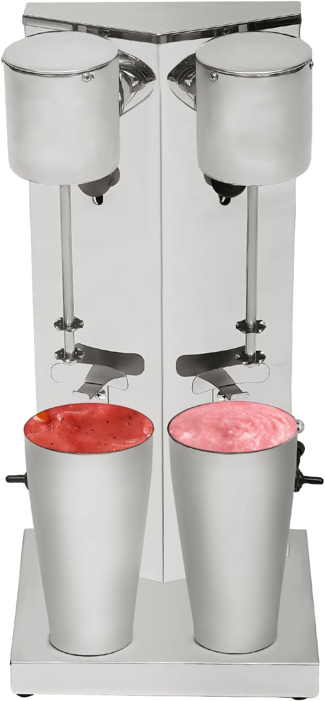 Electric Milkshake Maker Machine, 360W 110V Stainless Steel Milk Mixer Blender, Double Head Malt Blender, Drink Mixer