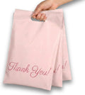 Pink Poly Mailers with Handle, 12x15, 50 Pack, Thank You Bags