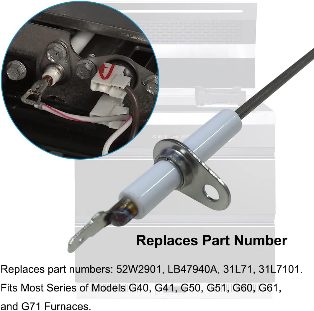 Ultra Durable 52W29 Furnace Flame Sensor Compatible with Lennox, Armstrong Ducane Furnaces - Replaces 52W2901 LB47940A 31L71 31L7101 Fits G40 G41 G50 G51 G60 G61 G71-2 PCS
