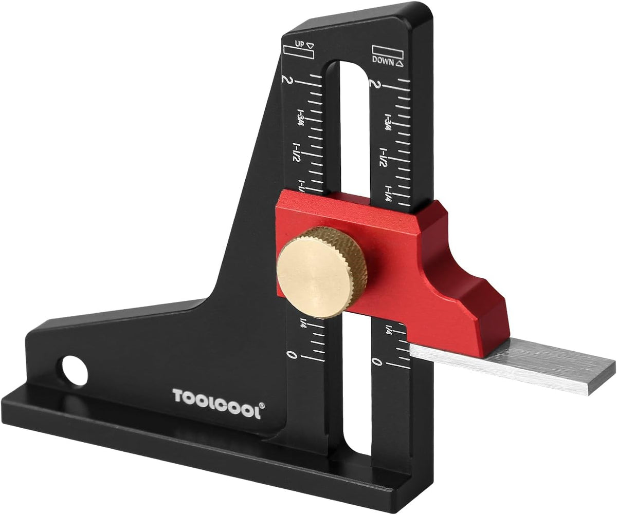 TOOLCOOL Height Gauge Depth Gauge Woodworking Tool Setting Gauge Setup Blocks for Table Saw Router Table Drill Press Bandsaw - Imperial