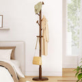 Solid Wood Coat Rack Freestanding Coat Tree with 10 Hooks for Bedroom, Livingroom, Entryway, Sturdy Coat Hanger Stand