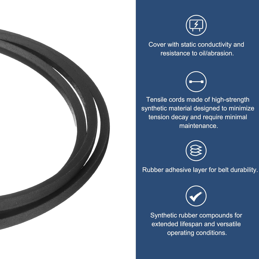 uxcell 3L740 Classic Wrapped Rubber V-Belt, 74"(1880mm) Outside Circumference, 3L Profile V Belt 3/8" Width 7/32" Height