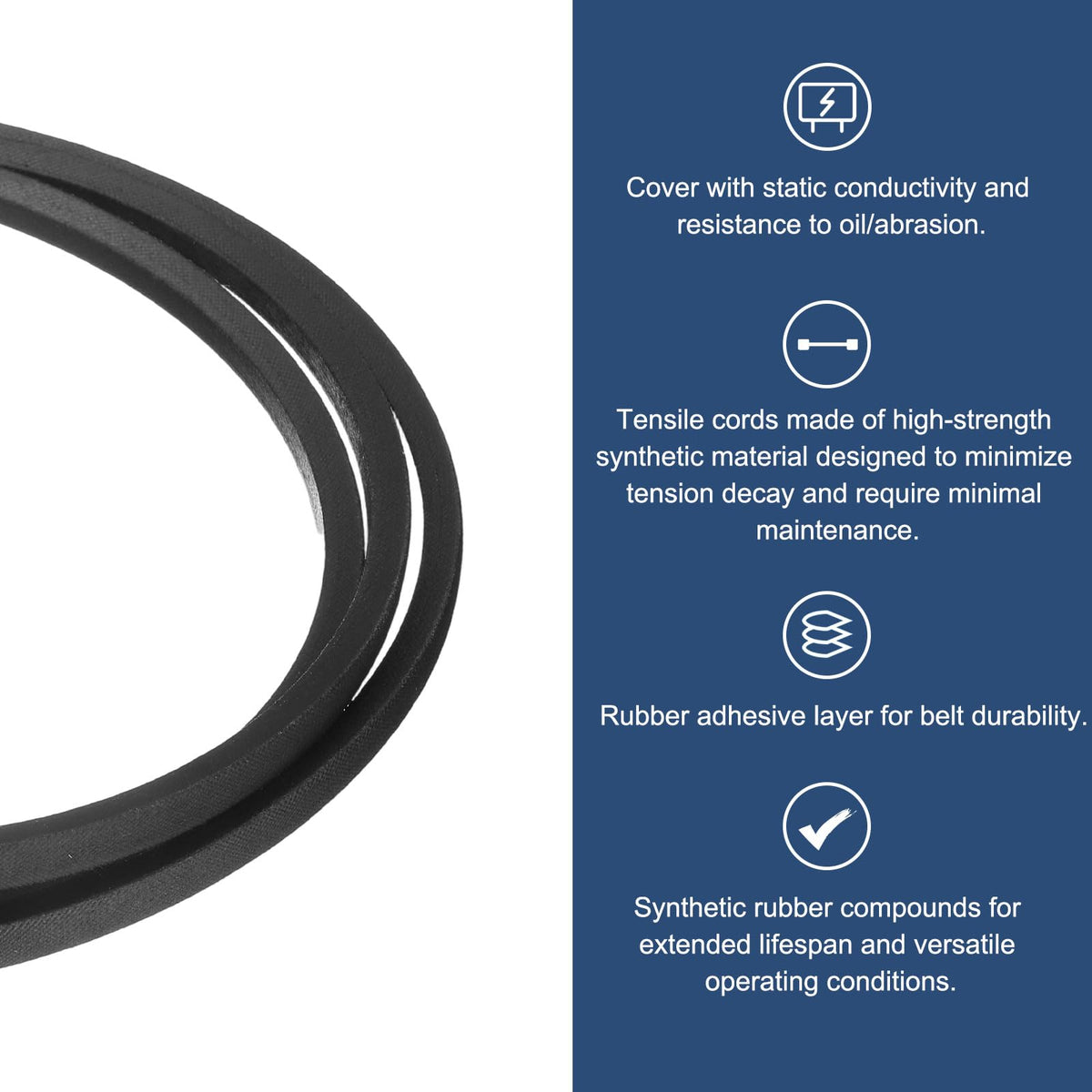 uxcell 3L740 Classic Wrapped Rubber V-Belt, 74"(1880mm) Outside Circumference, 3L Profile V Belt 3/8" Width 7/32" Height