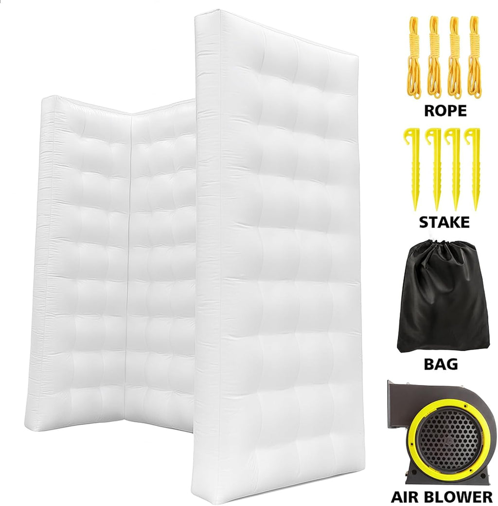 Inflatable Photo Booth Wall, White, 8.2X8.2X4FT
