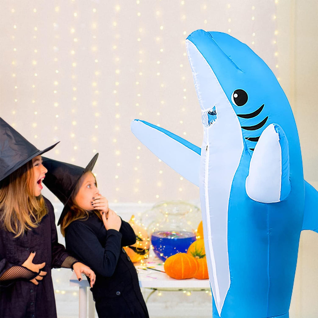 Inflatable Shark Costume for Adults & Kids | Blow Up Halloween Costume Funny, Cosplay Inflatable Costumes for Men, Women