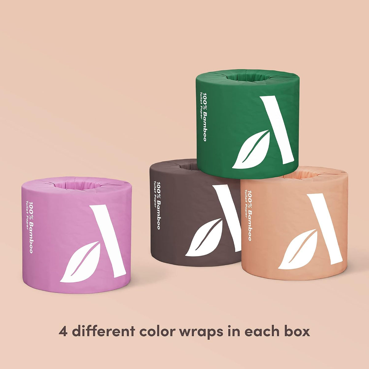 3-ply Bamboo Toilet Paper, Unscented, 12 Rolls, 350 Sheets per roll, Total 4200 Sheets, Plastic-Free