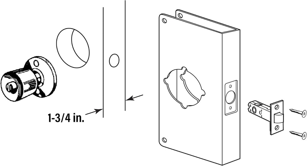 Prime-Line U 9552 Stainless Steel Lock and Door Reinforcement Plate for 1-3/4 In. Thick Doors, Stainless Steel Finish