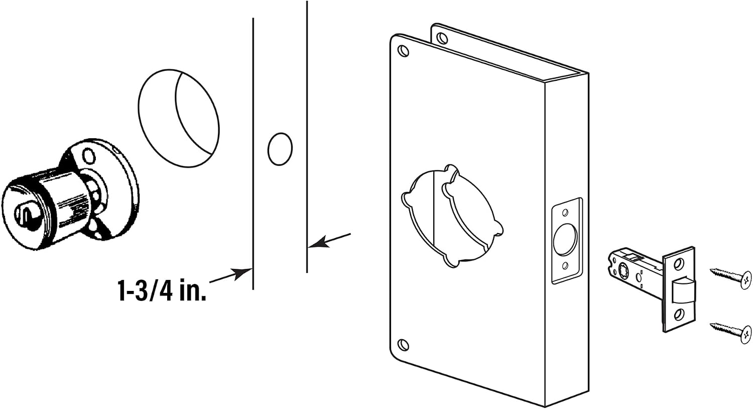 Prime-Line U 9552 Stainless Steel Lock and Door Reinforcement Plate for 1-3/4 In. Thick Doors, Stainless Steel Finish