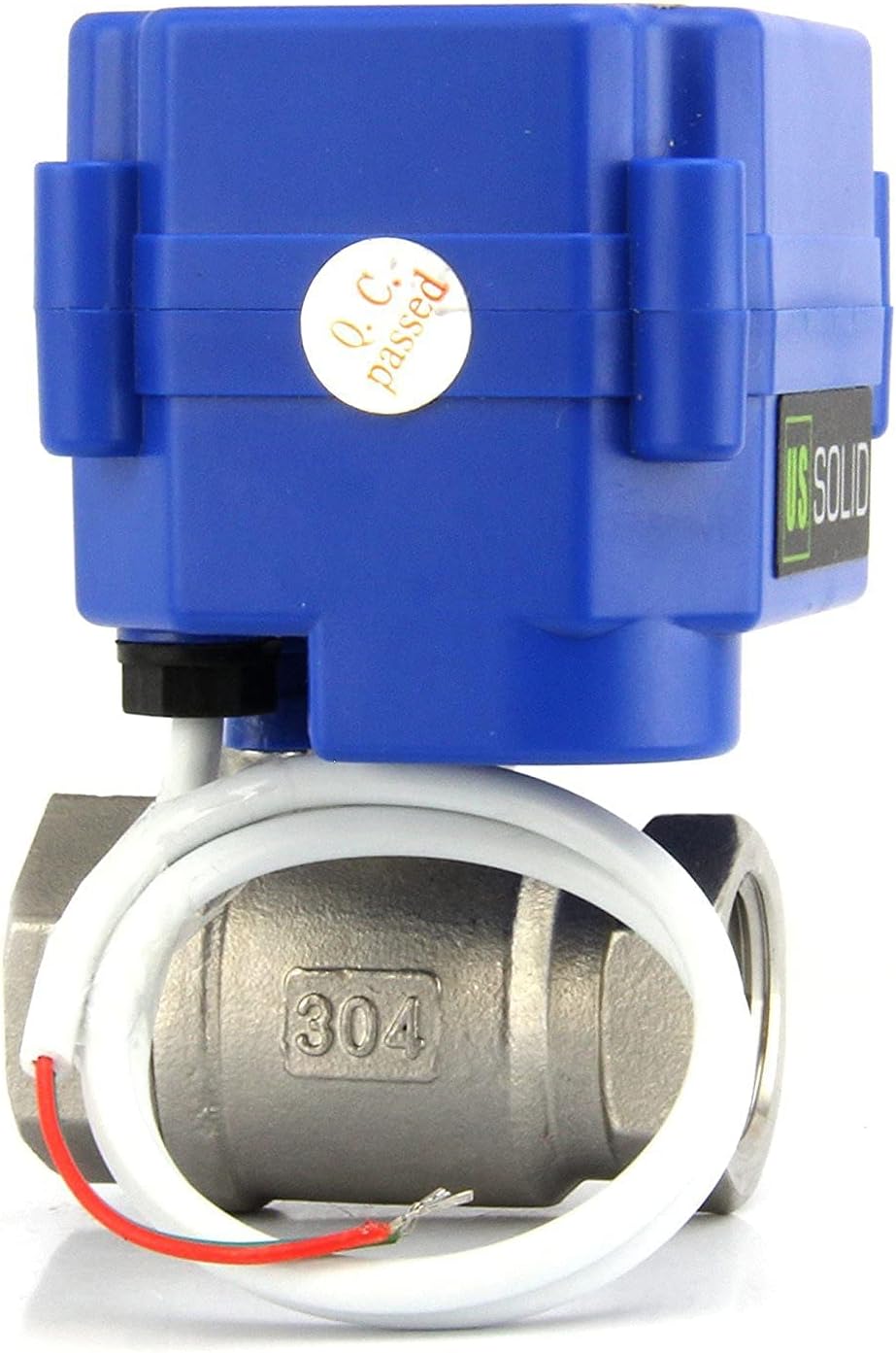 U.S. Solid 3/4" Motorized Ball Valve 85-265V AC NSF Certified 304SS Electrical Ball Valve, 2 Wire Auto Return Setup Normally Closed